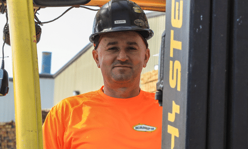 Kamps Employee on Forklift