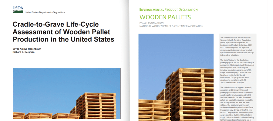 Screenshots of wood pallets epd
