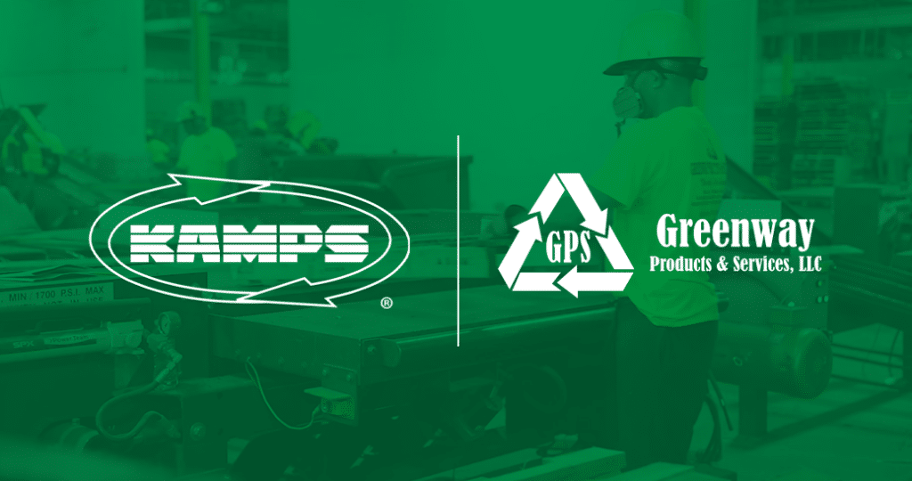 Kamps and Greenway products and services logo on green background