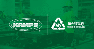 Kamps and Greenway products and services logo on green background