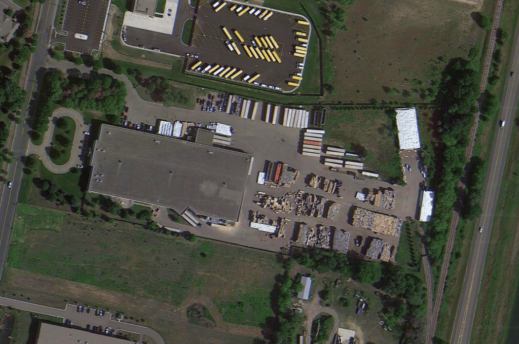 Aerial photo of Northland Pallet facility in Minnesota