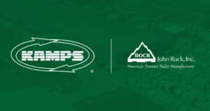 Kamps and John Rock Inc. Logo on a green background