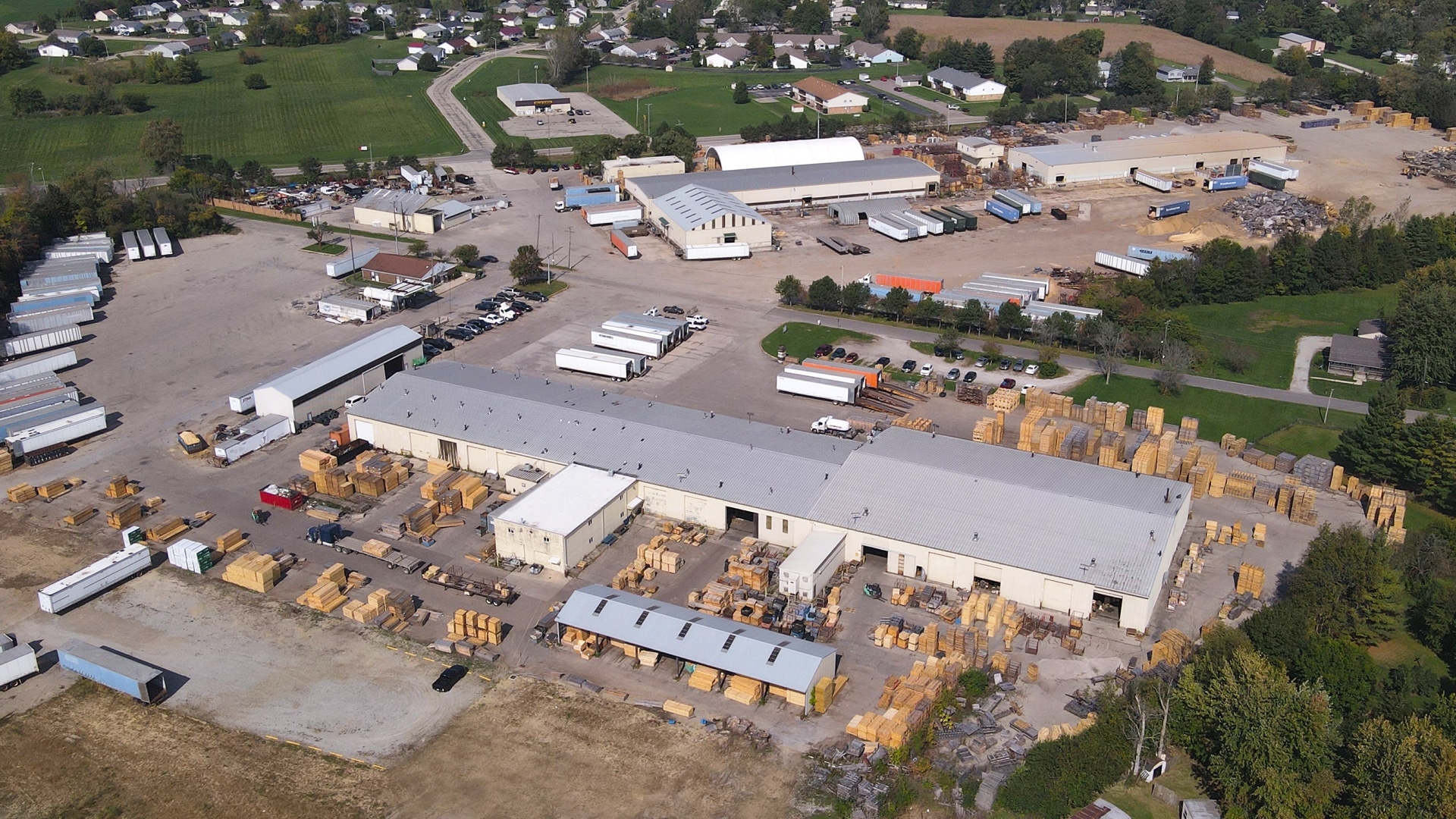 aerial photo of Kamps Pallets South Charleston facility