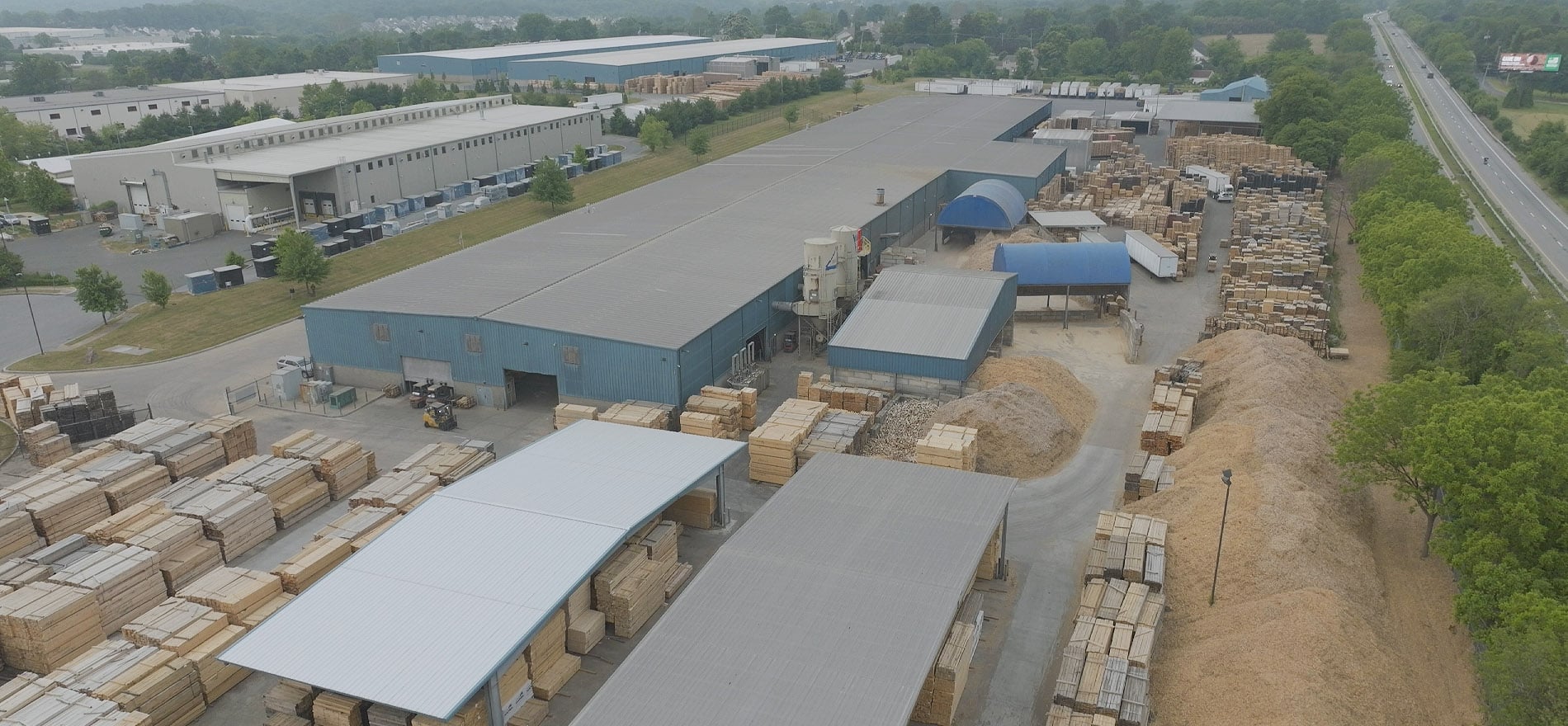 Aerial Photo of Pallet Manufacturing facility in Coatesville, PA