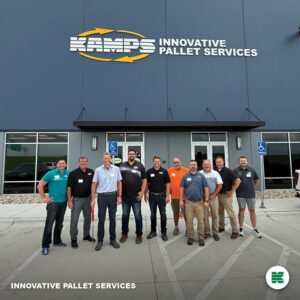 A group of men standing in front of office building